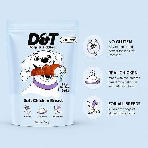 Dogs & Tiddles Soft Chicken Breast Gluten Free Dog Treats 70g