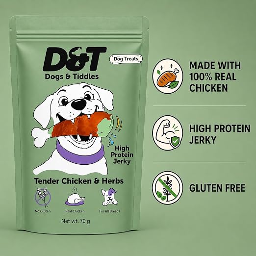 Dogs & Tiddles Tender Chicken and Herbs Gluten Free Dog Treats 70g
