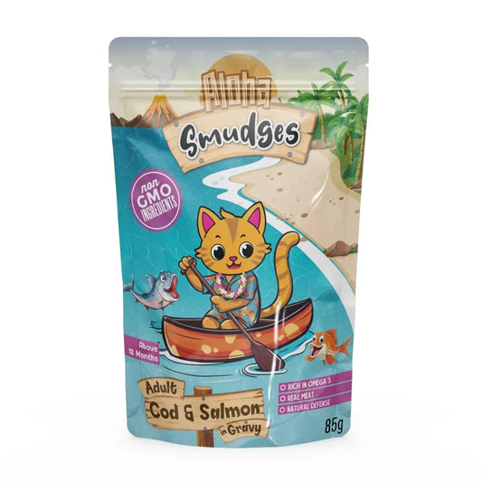 Smudges Aloha Adult Cod & Salmon in Gravy Wet Cat Food 85gm