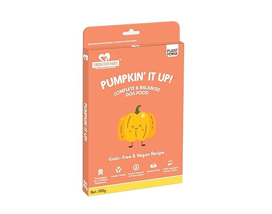 Fresh For Paws Pumpkin It Up Complete and Balanced Dog Food Grain Free & Vegan Recipe For All Breed 300gm