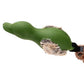 Gigwi Duck Push To Mute with Plush Tail Dog Toy Green