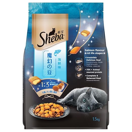 Sheba Kitten & Adult Salmon Flavor Irresistible Dry Cat Food  1.5 kg