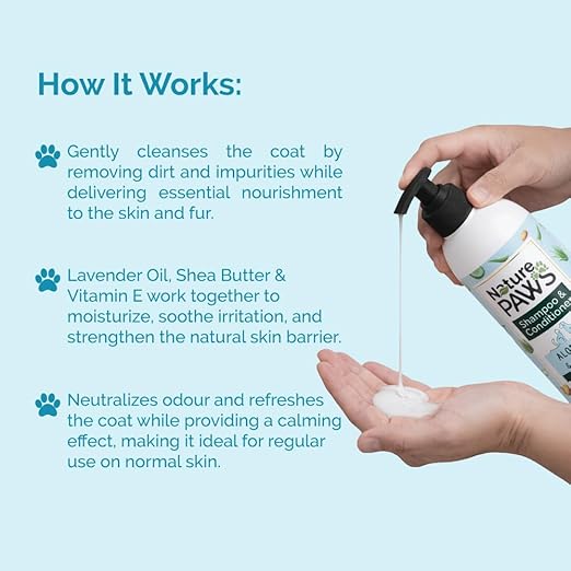 Nature Paws Aloe Vera & Almond Sensitive Nourish & Revive Shampoo & Conditioner For Dogs and Cats 1000ml