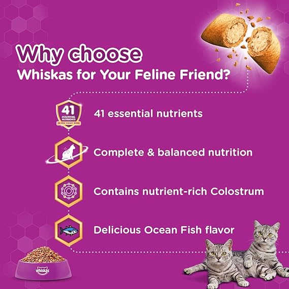 Whiskas Junior Dry Cat Food (2-12 months) Ocean Fish Flavor 1.1kg