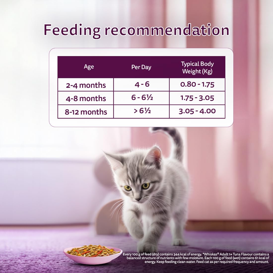 Whiskas Tasty Mix Seafood Cocktail With Carrot In Gravy Wet Food For Junior (2-12 Months) Kitten 70gm