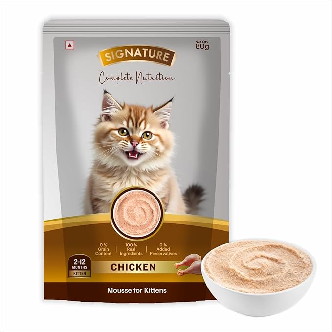 Signature Grain Zero Chicken Mousse Kitten Cat Wet Food 80g (5+1) Buy 5 Get 1 Free