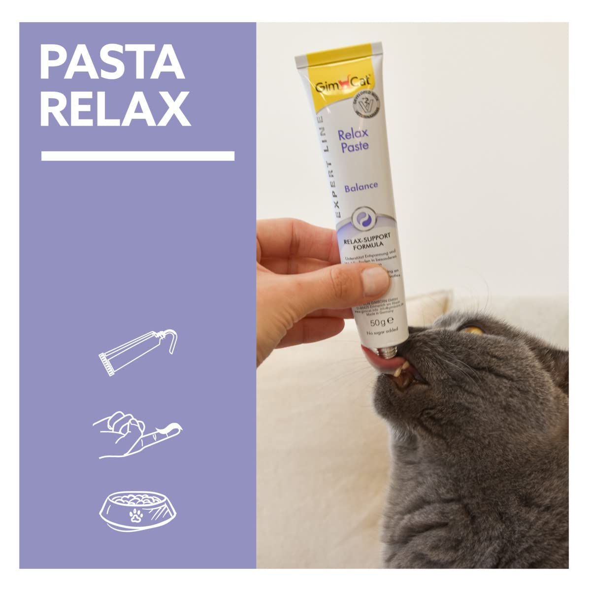 GimCat Expert Line Relax Paste promotes relaxation and well-being of cats 50g