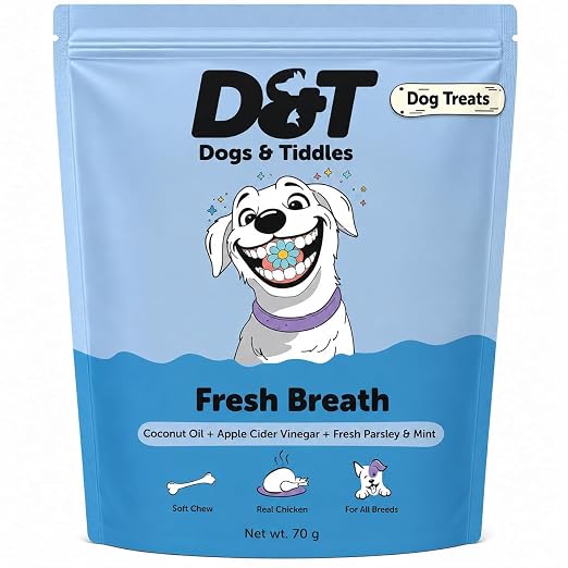Dogs & Tiddles Fresh Breath Dog Treats for All Breeds Dog 70g