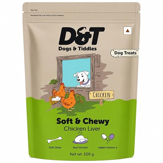 Dogs & Tiddles Soft and Chewy Chicken Liver Dog Treats 100g