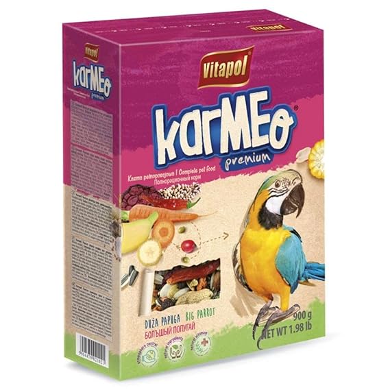 Vitapol Karmeo Premium Complete Food for Big Parrots 900gm