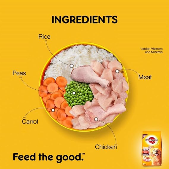 Pedigree Adult Dry Dog Food Meat & Rice 2.8kg