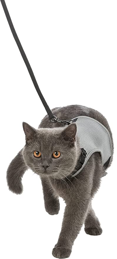Trixie Soft Cat Harness With Leash Black 24-42cm