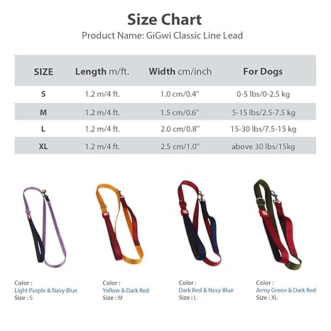 Gigwi Classic Line Dog Leash Soft Mesh Padding with Reflective 25mmx120cm XL