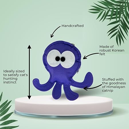 Hriku Catnip Toy Ashtbahu Octopus Purple L