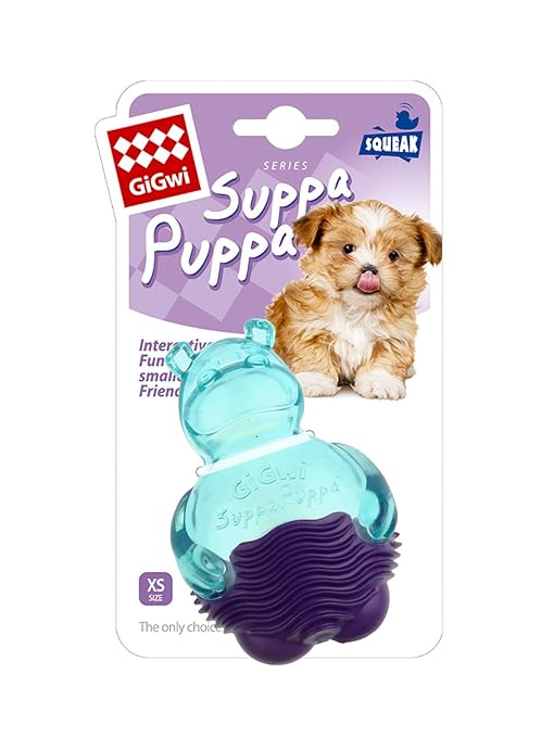 Gigwi Suppa Puppa Squeaker Dog Toy - Hippo