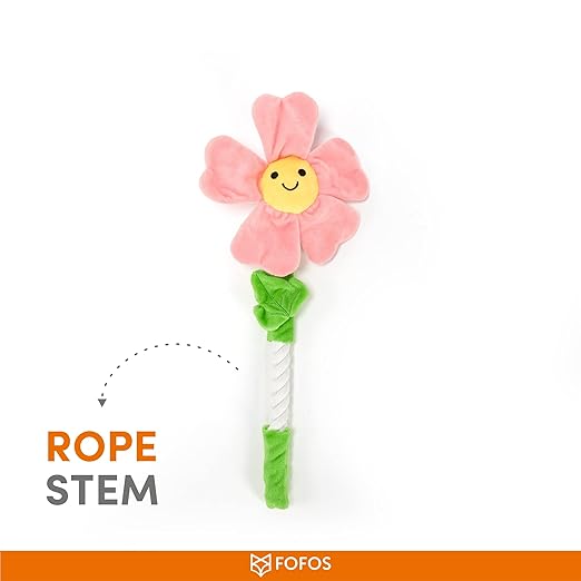 FOFOS Pink Flower Dog Rope Toy 39cm x 17cm x 4cm