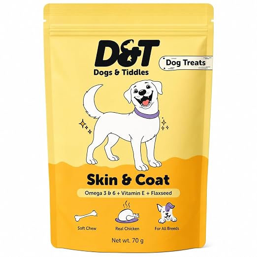 Dogs & Tiddles Skin & Coat Dog Treats for All Breeds Dog 70g