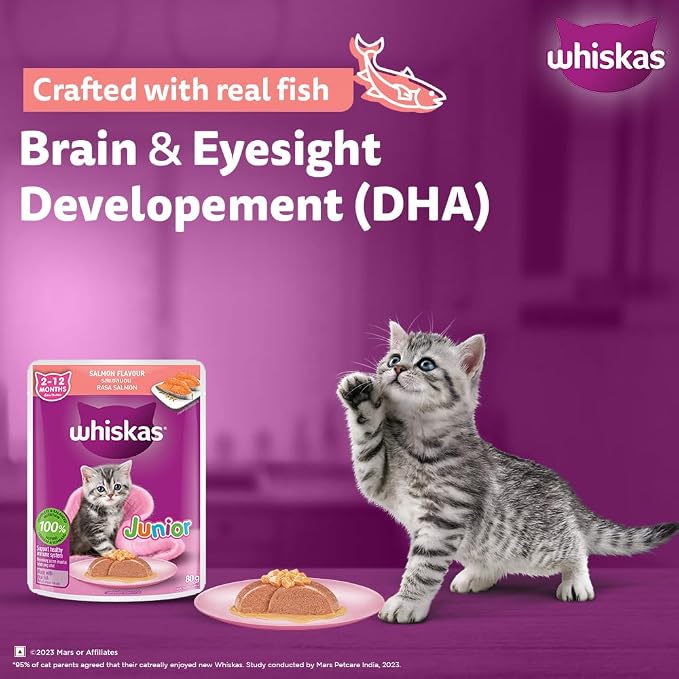 Whiskas Salmon Flavour Kitten 2-12 Months Wet Food 80g