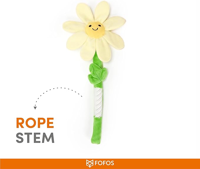 FOFOS Sunflower Crinkle Rope Dog Toy 39cm x 17cm x 4cm