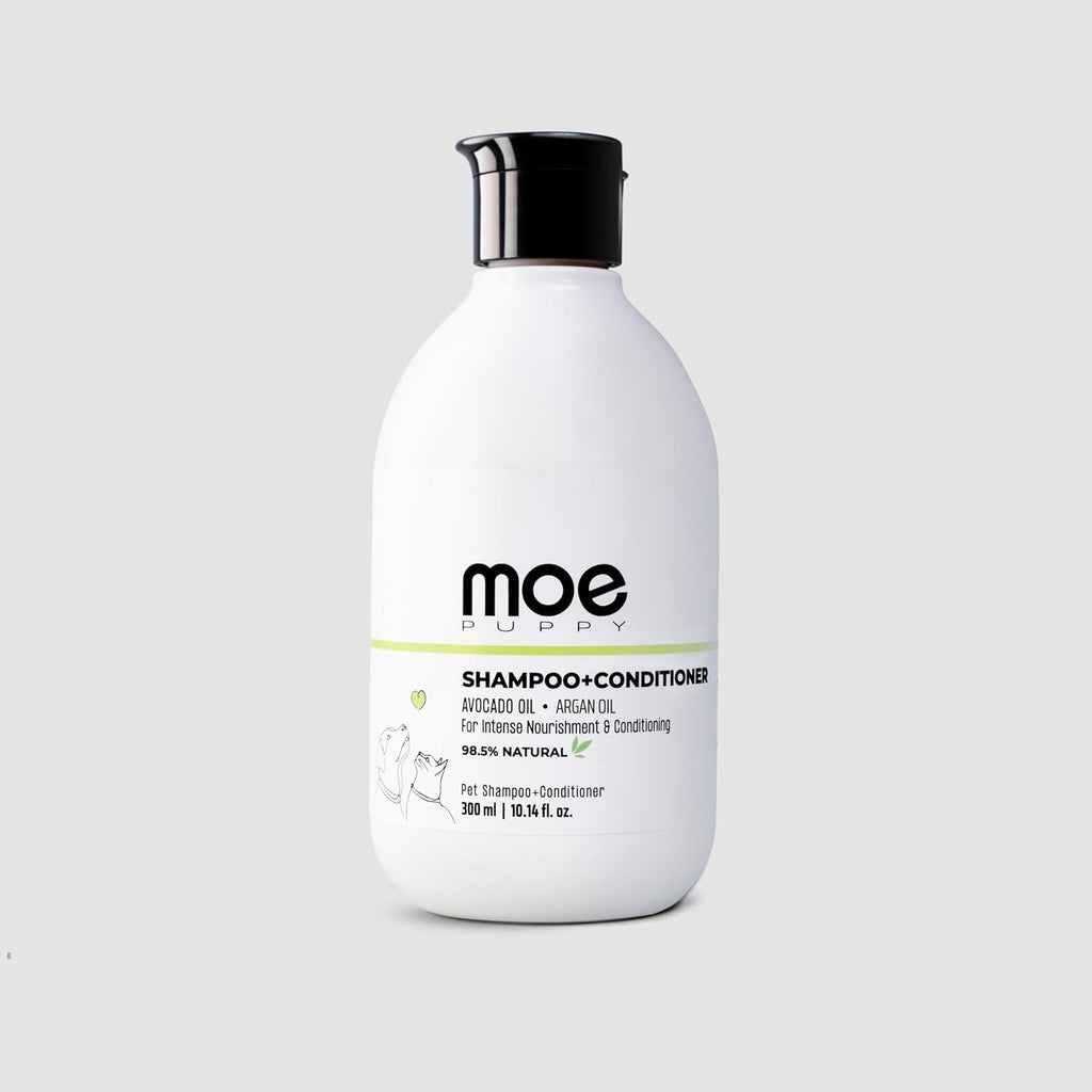 Moe Puppy Shampoo+Conditioner Cruelty Free and Plant Based Formula Shampoo For Dogs & Cats 300ml