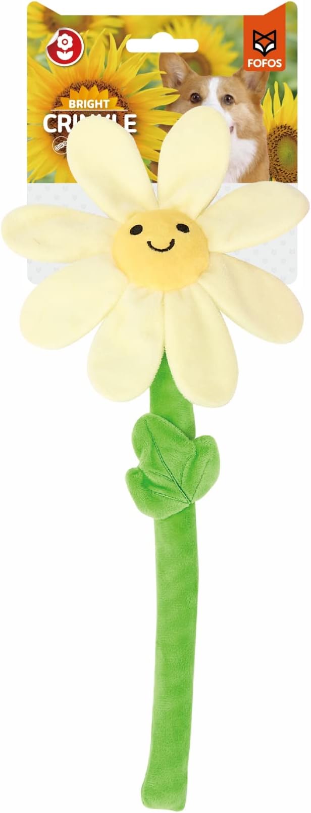 FOFOS Sunflower Crinkle Rope Dog Toy 39cm x 17cm x 4cm
