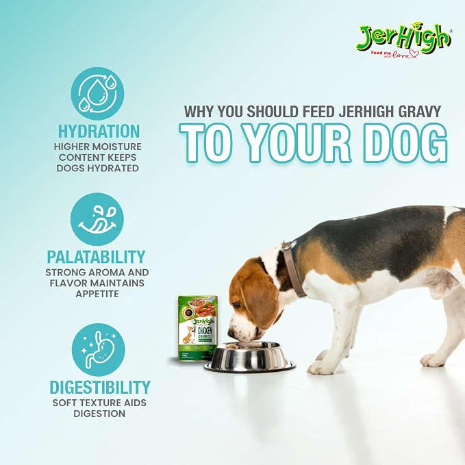 Jer High Chicken Meat with Roasted Duck in Jelly Wet Dog Food 130g