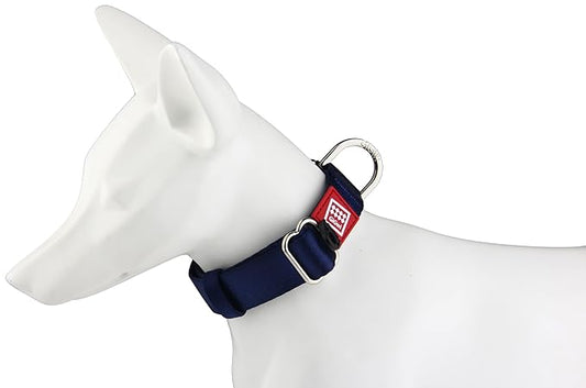 Gigwi Premium Line Reflective Strap with Sturdy Metal Buckle Dog Collar Adjustable Neck Size 48-70cm Blue (X-L)