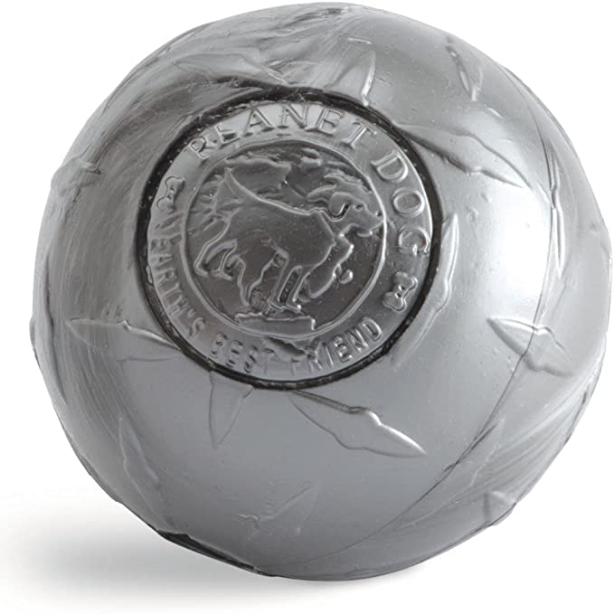 Petstages Orbee Tuff Diamond Plate Treat Dispenser Ball Grey Dog Toy Small