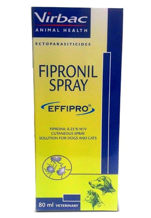 Virbac Fipronil Anti Tick & Flea Spray For Dogs & Cats 80 ml
