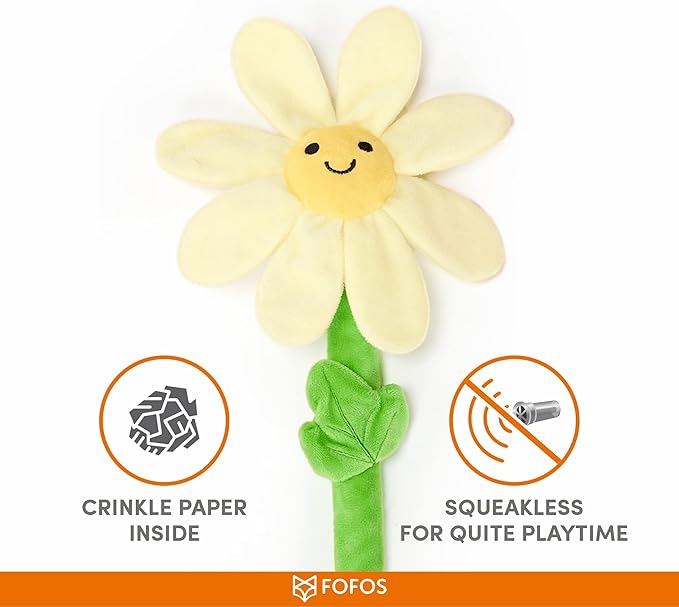 FOFOS Sunflower Crinkle Rope Dog Toy 39cm x 17cm x 4cm