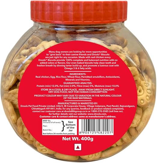 Drools Chicken and Egg Biscuit Treat For Dogs 400g