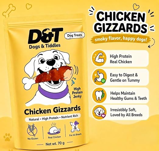Dogs & Tiddles Chicken Gizzards Gluten Free Dog Treats 70g