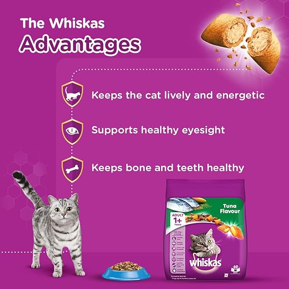 Whiskas Adult Dry Cat Food (+1 year) Tuna Flavor