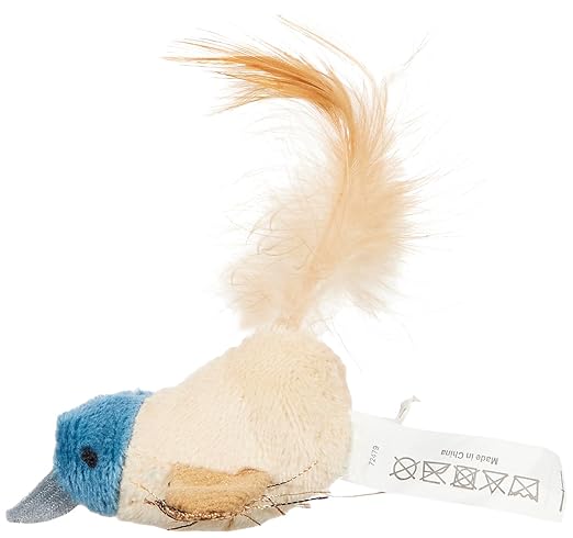 Trixie Bird with Feather Plush Catnip Toy 8cm