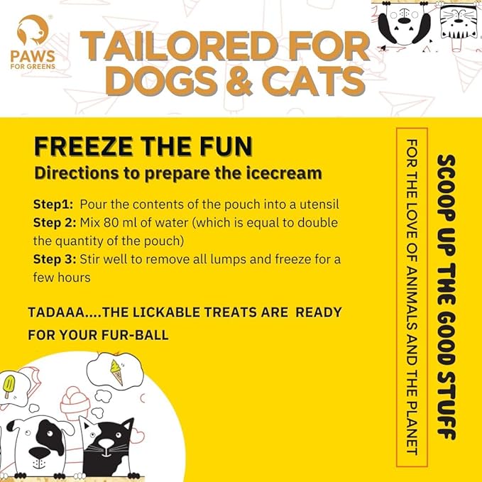 Paws For Greens Dog Ice Cream Premix 100% Natural Pet Treats Banana Pack of 2 40gm Each