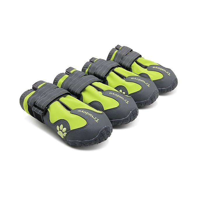 Truelove Waterproof Anti-Slip Boots for Dogs - Neon Yellow (Set of 4)