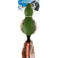 Gigwi Duck Push To Mute with Plush Tail Dog Toy Green