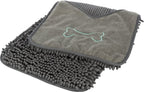 Trixie Microfibre Towel with Mitt Pockets Grey 78x32cm
