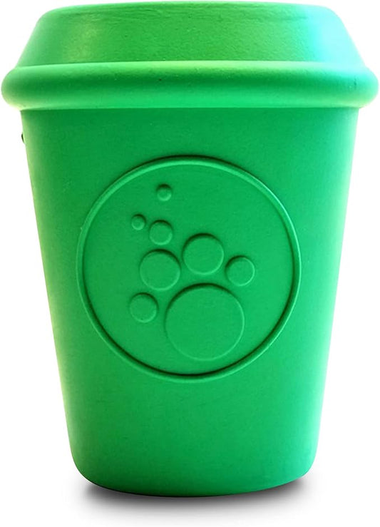 Sodapup Coffee Cup Treat Dispenser Dog Toy Green