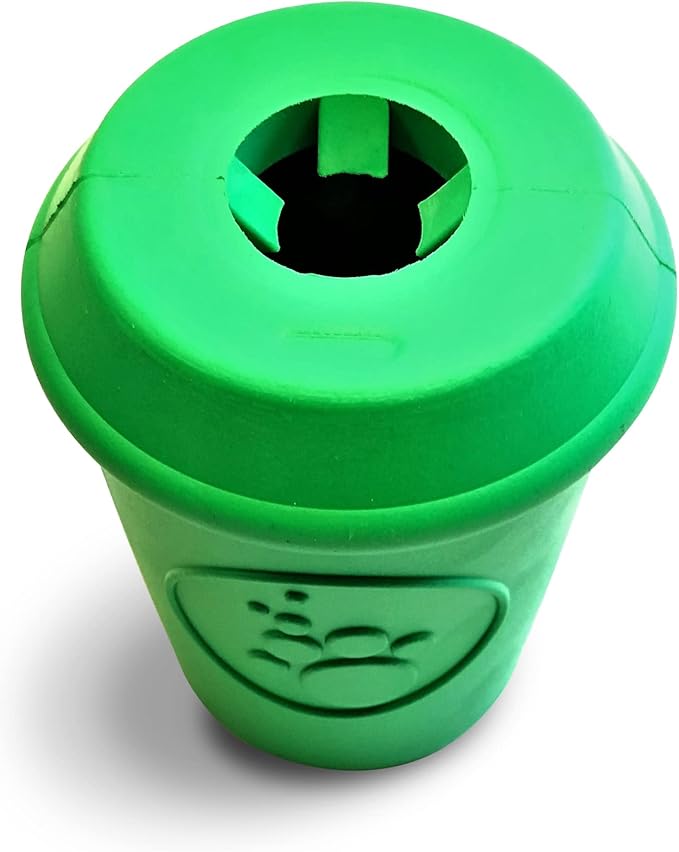 Sodapup Coffee Cup Treat Dispenser Dog Toy Green