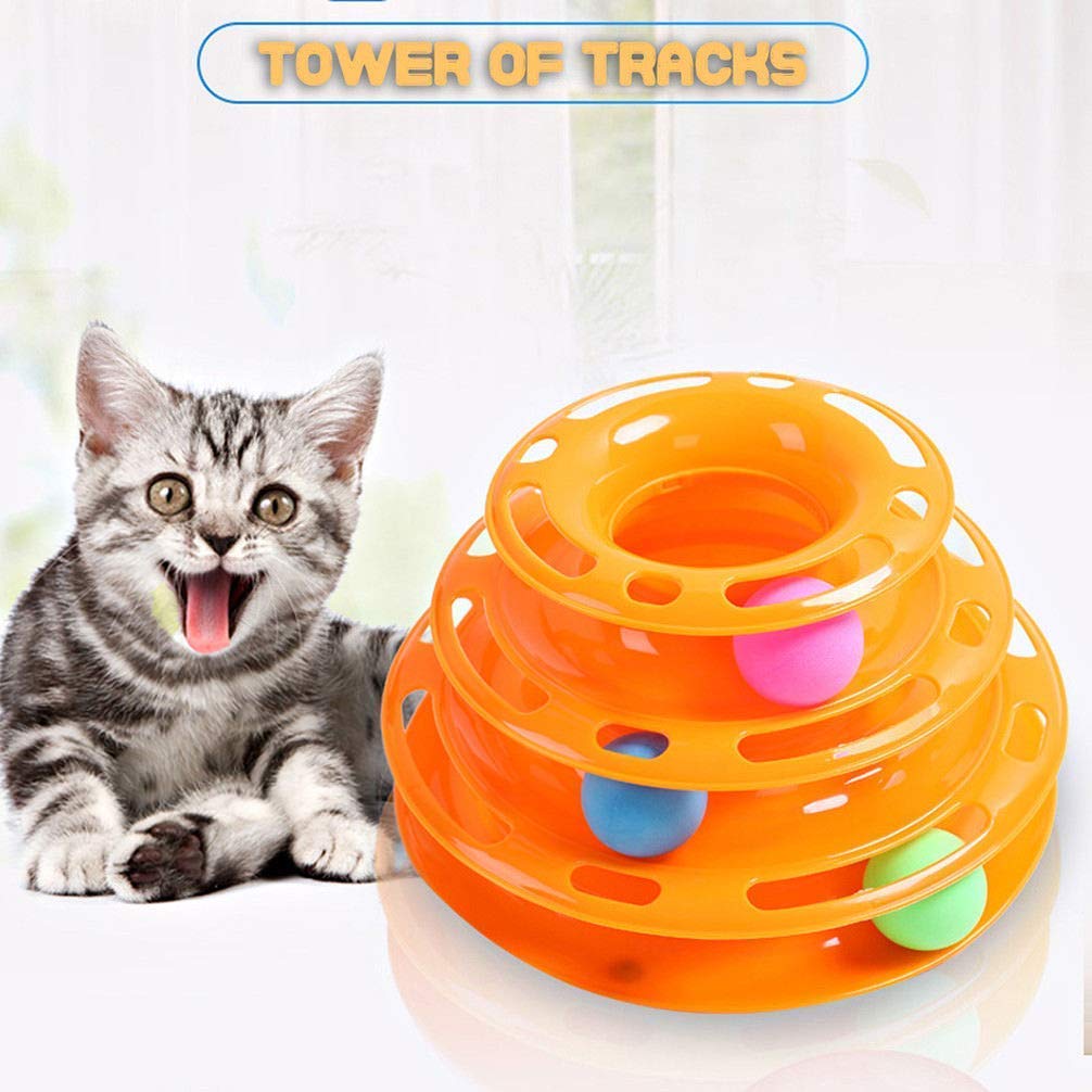 Smarty Pet 3 Level Tower Track Roller Cat Toy With Colorful Balls