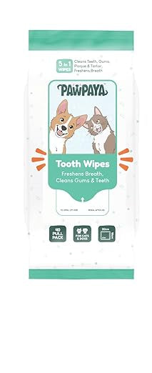 Pawpaya Tooth Wipe For Dogs & Cats 40 Pull