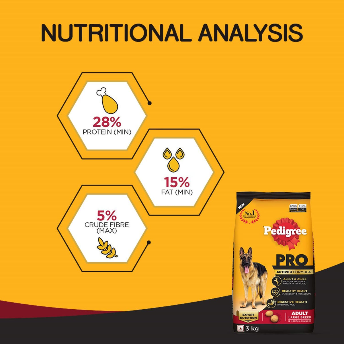 Pedigree Pro Adult Large Breed (18 months onwards) Dry Dog Food