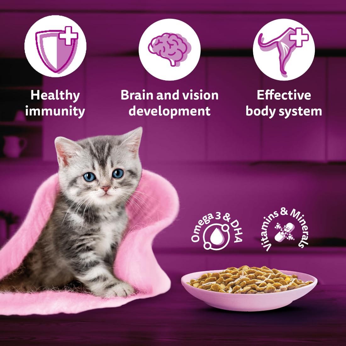 Whiskas Tasty Mix Chicken Tuna With Sweet Potato In Gravy Wet Food For Junior (2-12 Months) Kitten 70 gm