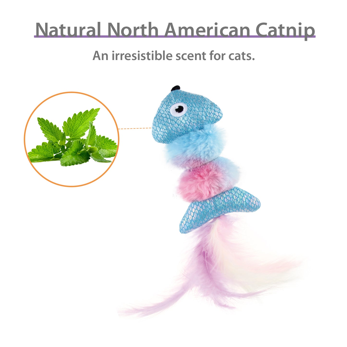 Gigwi Catch & Scratch Catnip Fish Cat Toy 15.24 x 6.99 x 2.54cm