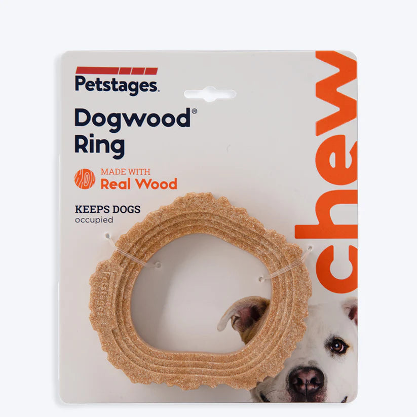 Petstages Dogwood Ring Dog Chew Toy Small Brown 9x10cm