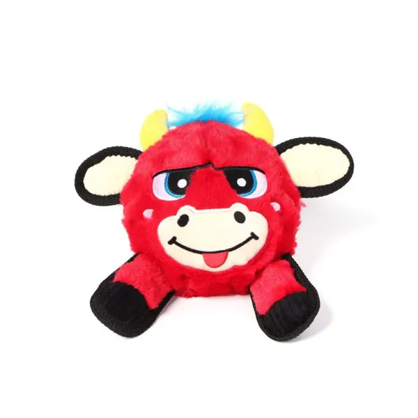 GiGwi Plush Jumball Bull Toy for Dogs (Red) Medium  27 x 15 x 24.50