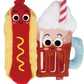 GiGwi Foody Friendz Reversible Hot Dog & Ice Cream Float Coffee Squeak and Crinkle Dog Toy 8 x 8 x 2.50cm