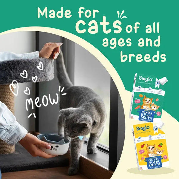 Smylo Hydration Rich Fish with Pumpkin, Broccoli and Raspberry Bone Broth for Cats 100ml