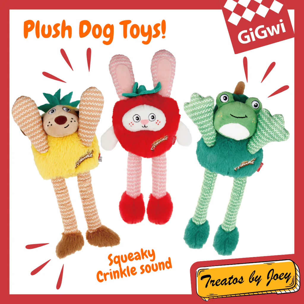 Gigwi Plush Friendz Pineapple Squeaker Dog Toy Medium